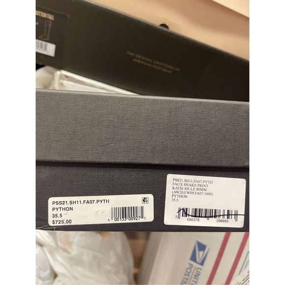 A.W.A.K.E. MODE
Katie Square-Toe Snakeskin-Embossed Leather Thong Sandals - Picture 7 of 7